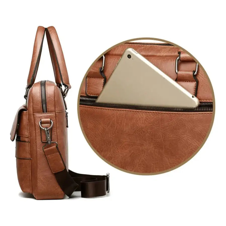 Men’s Business Briefcase – 14 Inch Multi-Compartment Work Bag