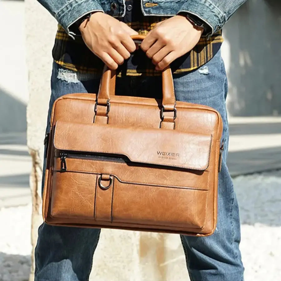 Men’s Business Briefcase – 14 Inch Multi-Compartment Work Bag
