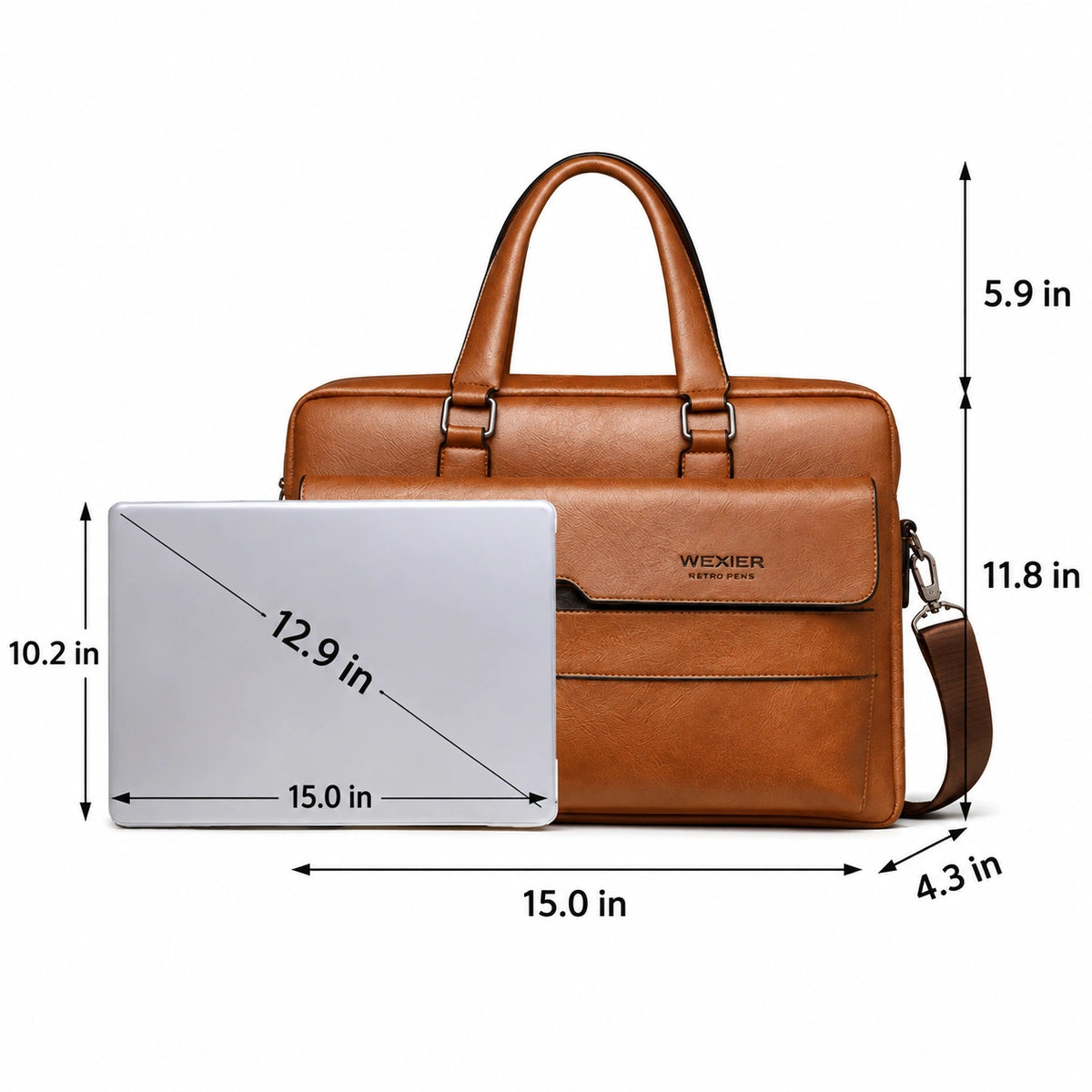 Men’s Business Briefcase – 14 Inch Multi-Compartment Work Bag