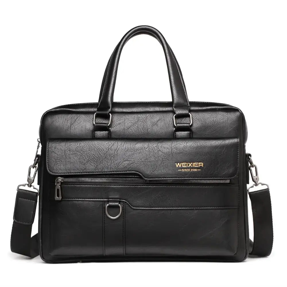 Men’s Business Briefcase – 14 Inch Multi-Compartment Work Bag - Black