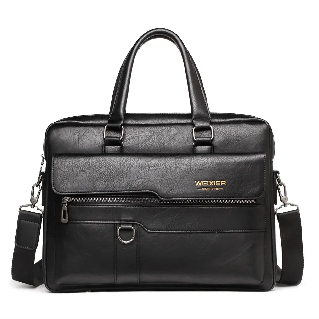 Men’s Business Briefcase – 14 Inch Multi-Compartment Work Bag - Black