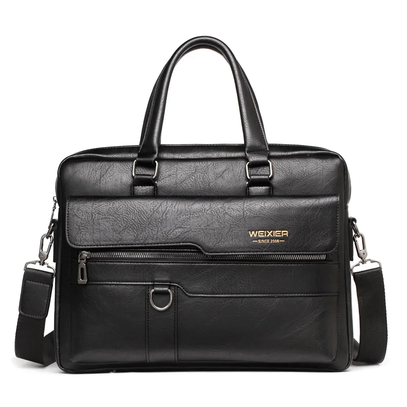 Men’s Business Briefcase – 14 Inch Multi-Compartment Work Bag - Black