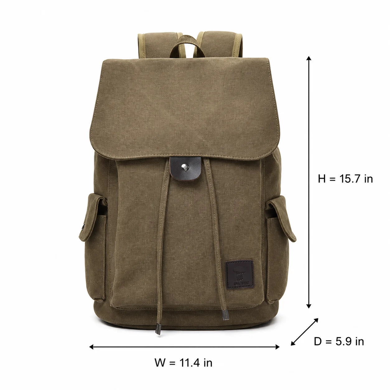 Men’s Canvas Backpack - 18L Vintage Flap-Top Daypack
