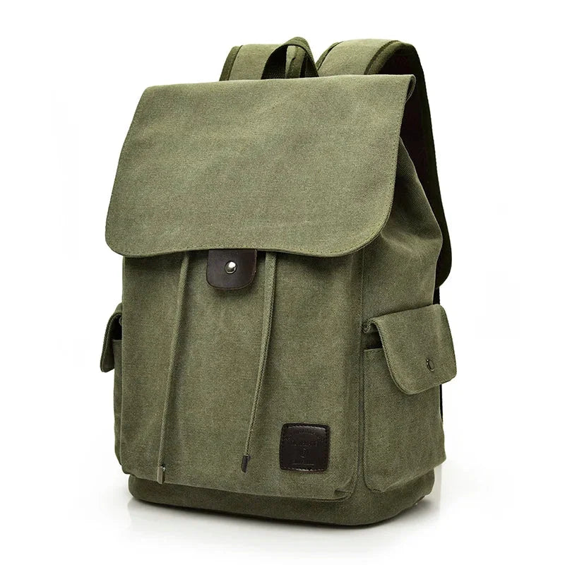 Men’s Canvas Backpack - 18L Vintage Flap-Top Daypack