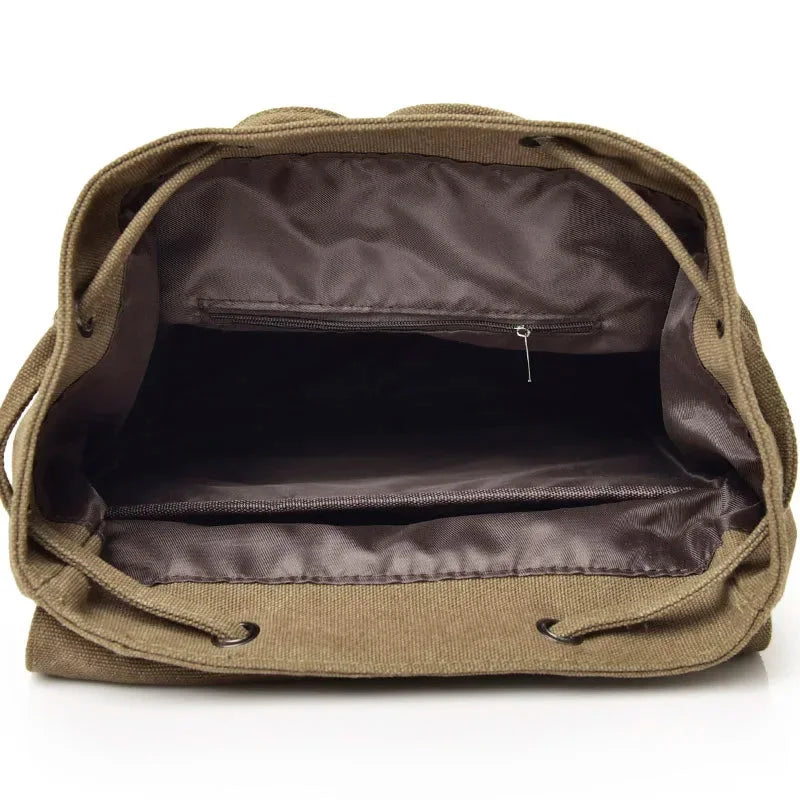 Men’s Canvas Backpack - 18L Vintage Flap-Top Daypack