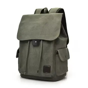 Men’s Canvas Backpack - 18L Vintage Flap-Top Daypack