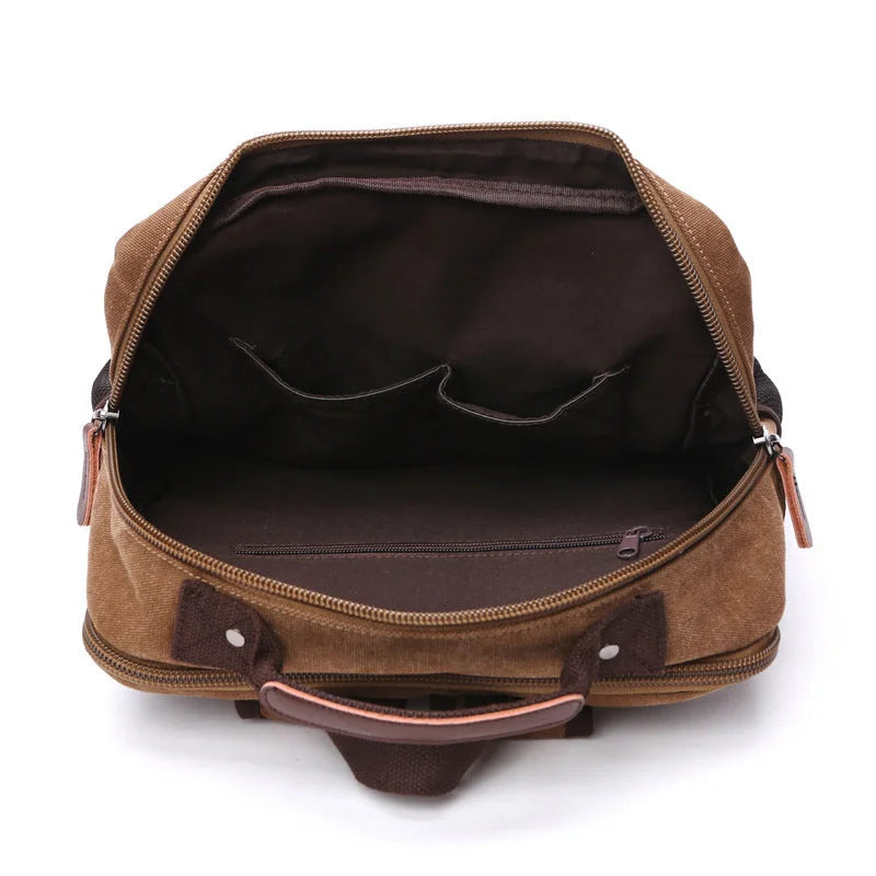 Men’s Canvas Backpack - Front Organizer Pocket Rucksack