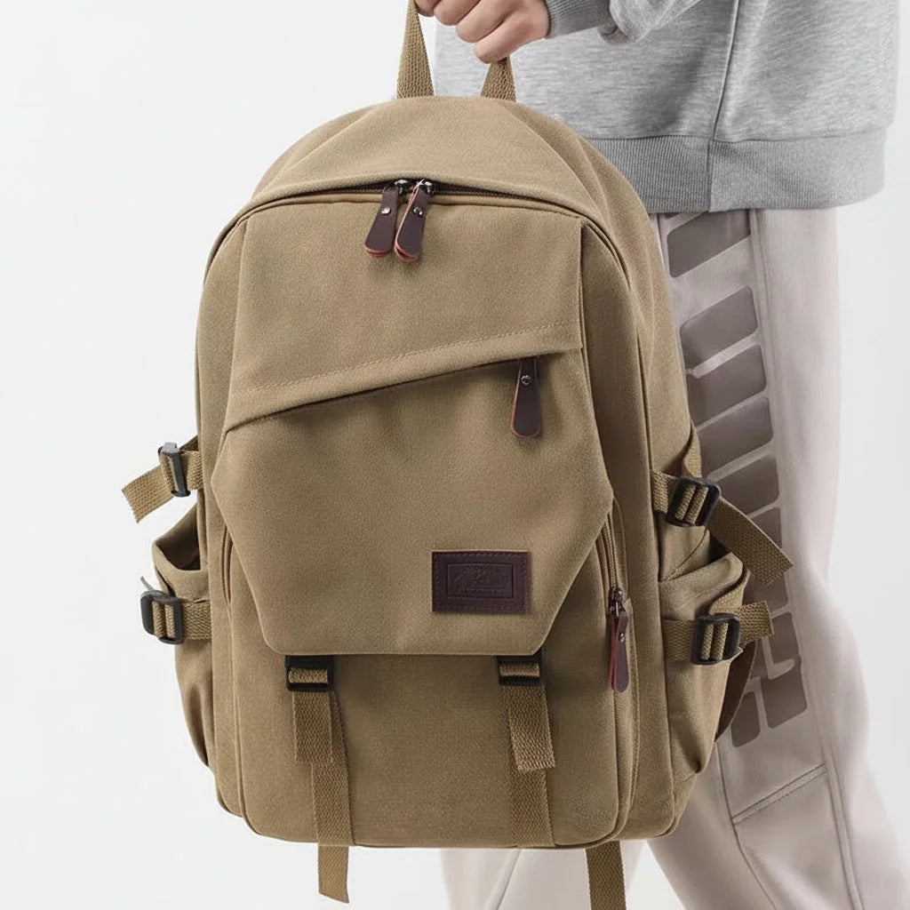 Men’s Canvas Backpack - Side Pocket 18L Daypack