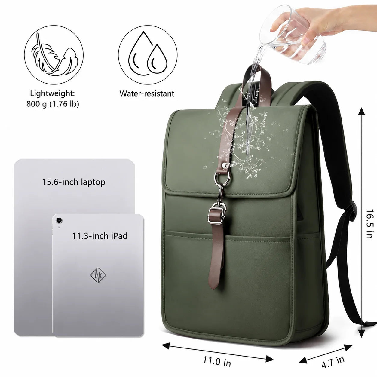 Men’s Canvas Backpack - USB Charging Port Laptop Bag
