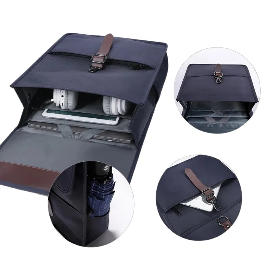 Men’s Canvas Backpack - USB Charging Port Laptop Bag