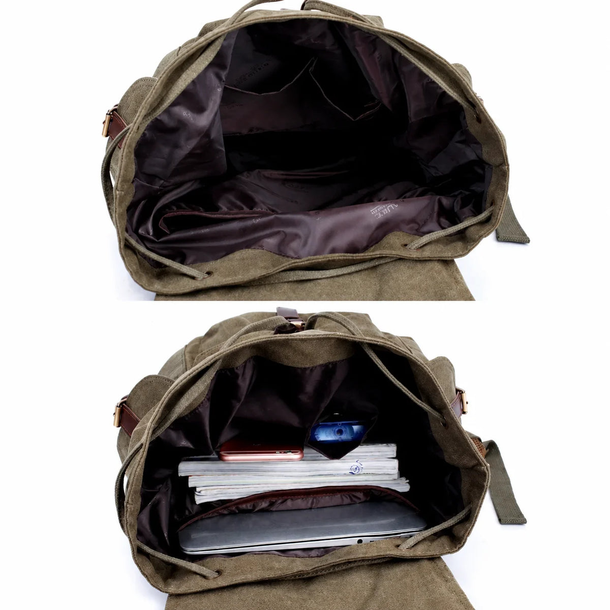 Men’s Canvas Backpack - Vintage Buckle Flap Rucksack