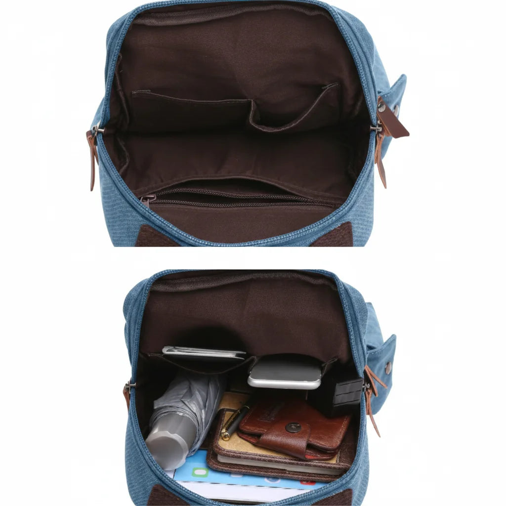 Men’s Canvas Backpack - Vintage Multi-Carry Rucksack