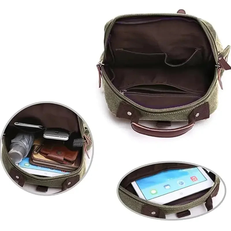 Men’s Canvas Backpack - Vintage Multi-Carry Rucksack