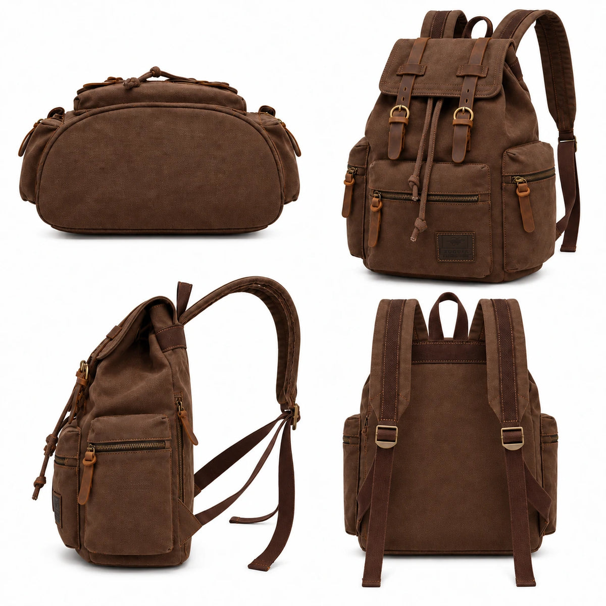 Men’s Canvas Backpack – Vintage Rucksack with Laptop Sleeve
