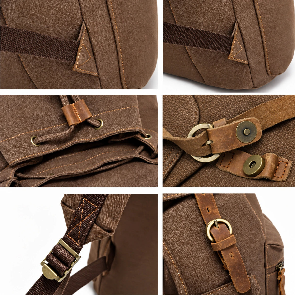 Men’s Canvas Backpack – Vintage Rucksack with Laptop Sleeve