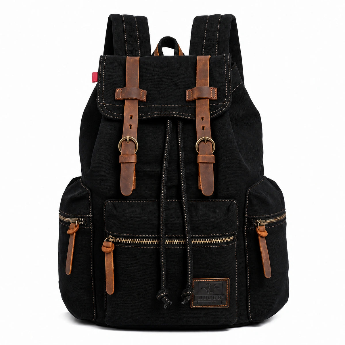 Men’s Canvas Backpack – Vintage Rucksack with Laptop Sleeve - Black