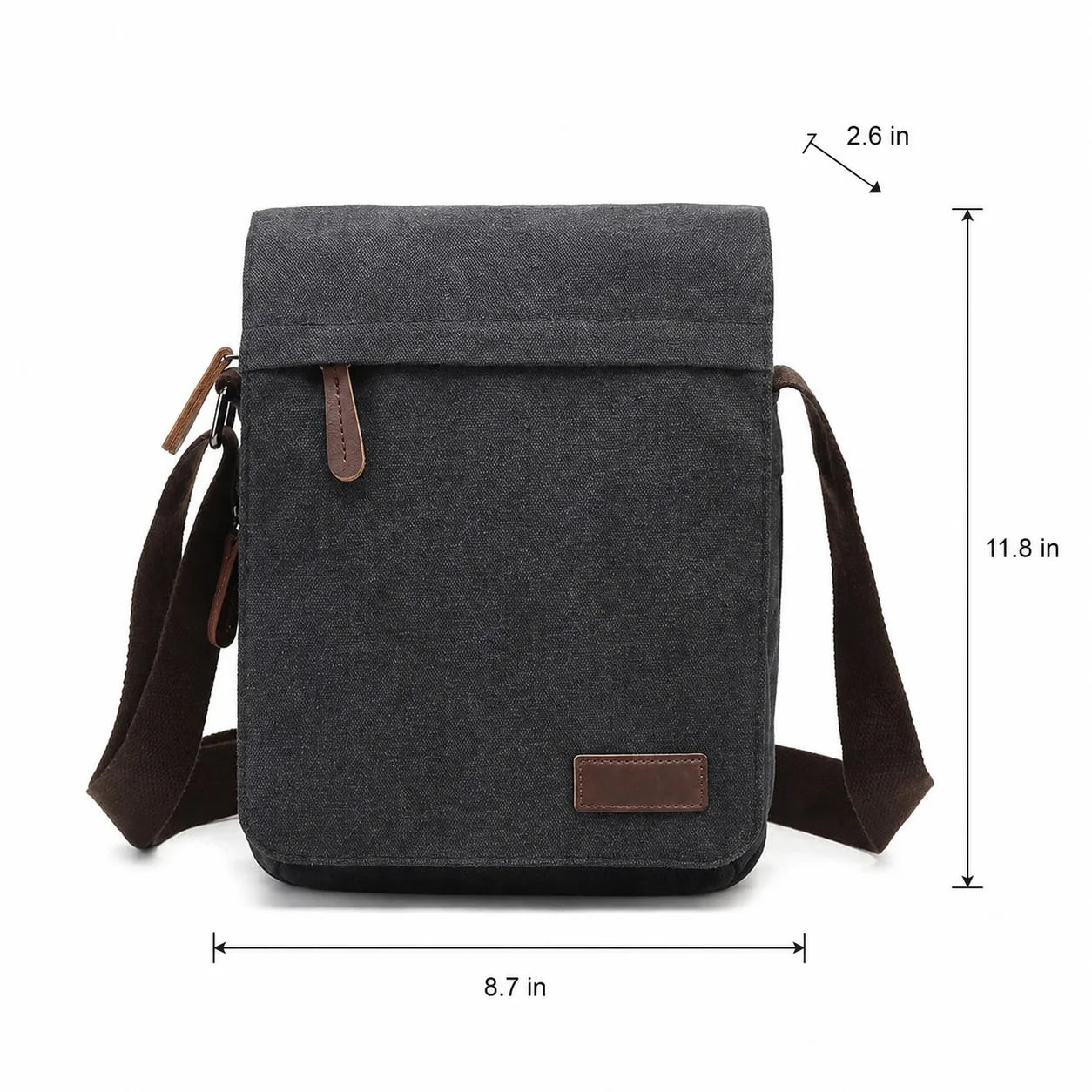 Men’s Canvas Crossbody Bag - Adjustable Strap Shoulder Bag