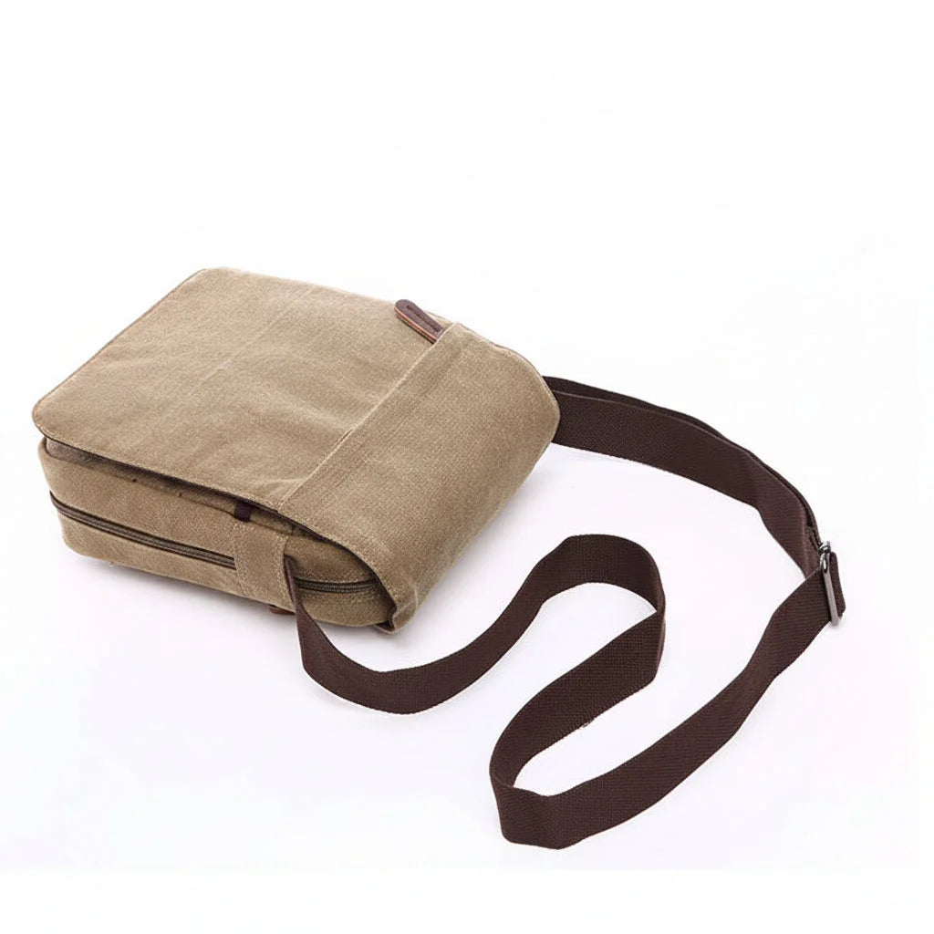 Men’s Canvas Crossbody Bag - Adjustable Strap Shoulder Bag