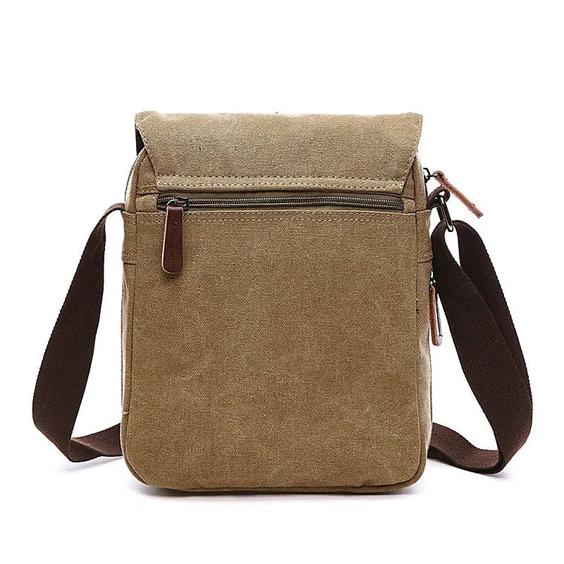 Men’s Canvas Crossbody Bag - Adjustable Strap Shoulder Bag