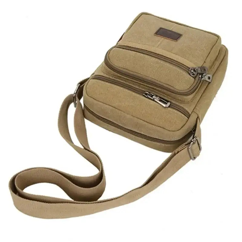 Men’s Canvas Crossbody Bag – Compact Everyday Shoulder Bag