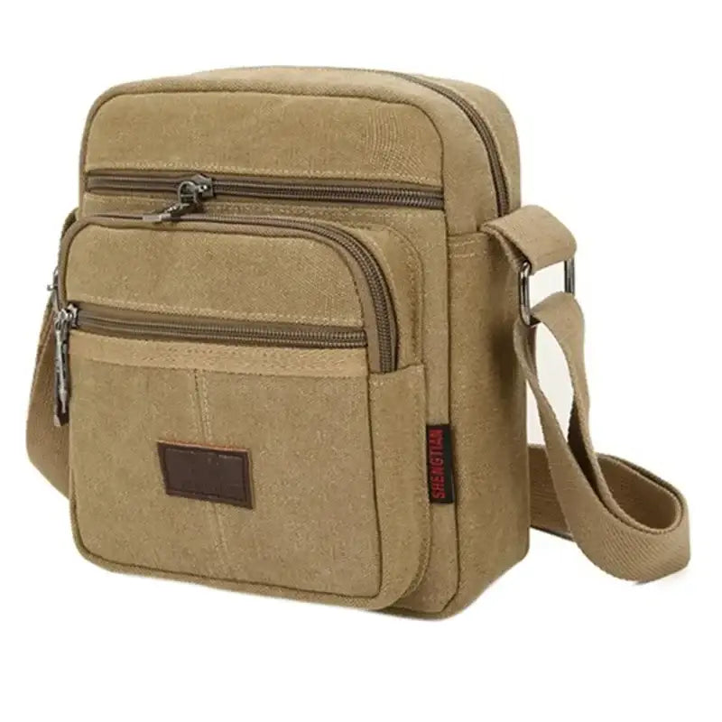 Men’s Canvas Crossbody Bag – Compact Everyday Shoulder Bag