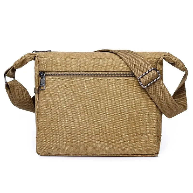 Men’s Canvas Crossbody Bag - Multi-Pocket Shoulder Bag