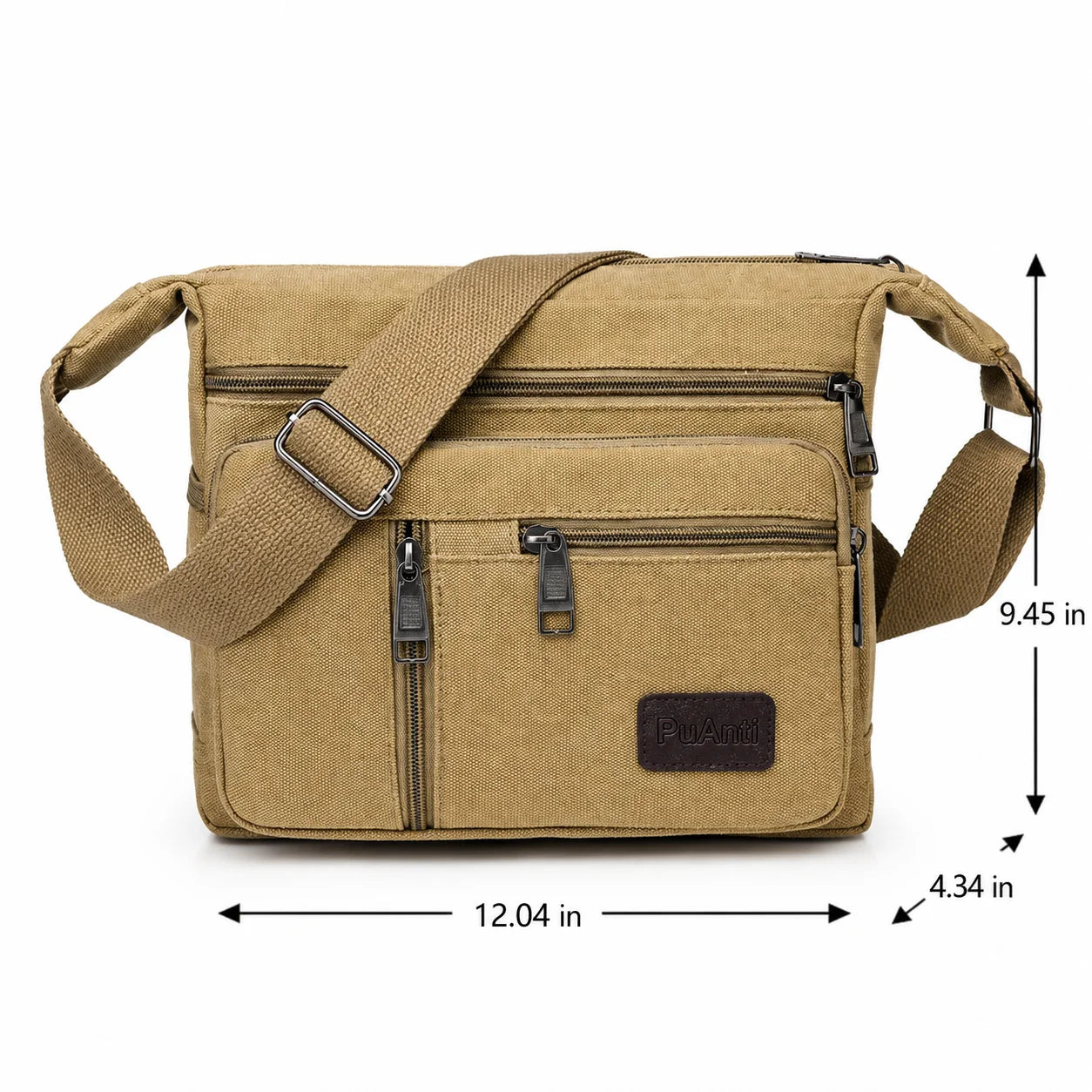 Men’s Canvas Crossbody Bag - Multi-Pocket Shoulder Bag