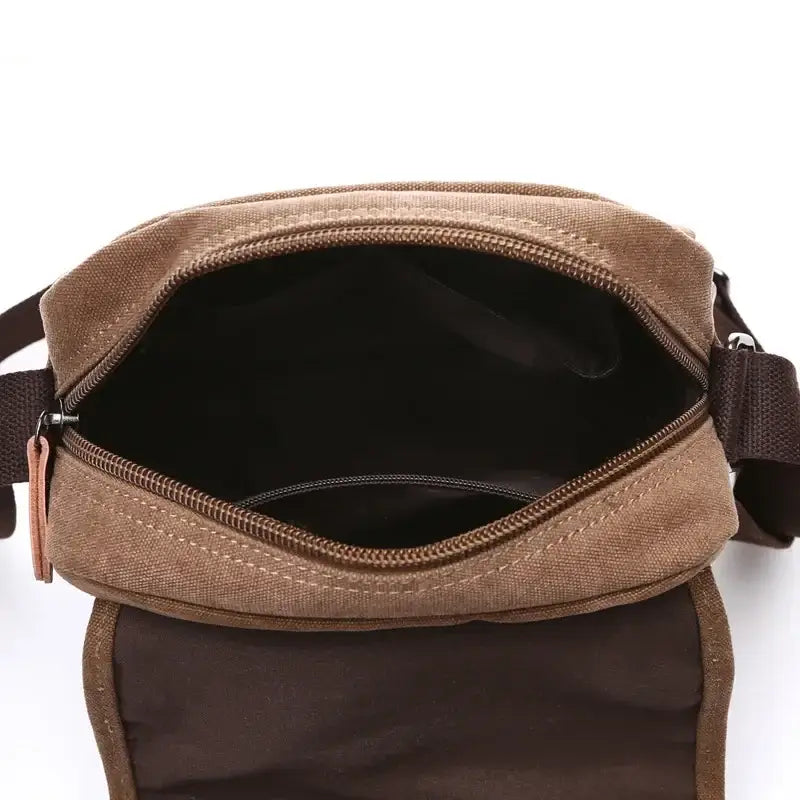 Men’s Canvas Crossbody Bag with Flap – Vintage Everyday Shoulder Bag