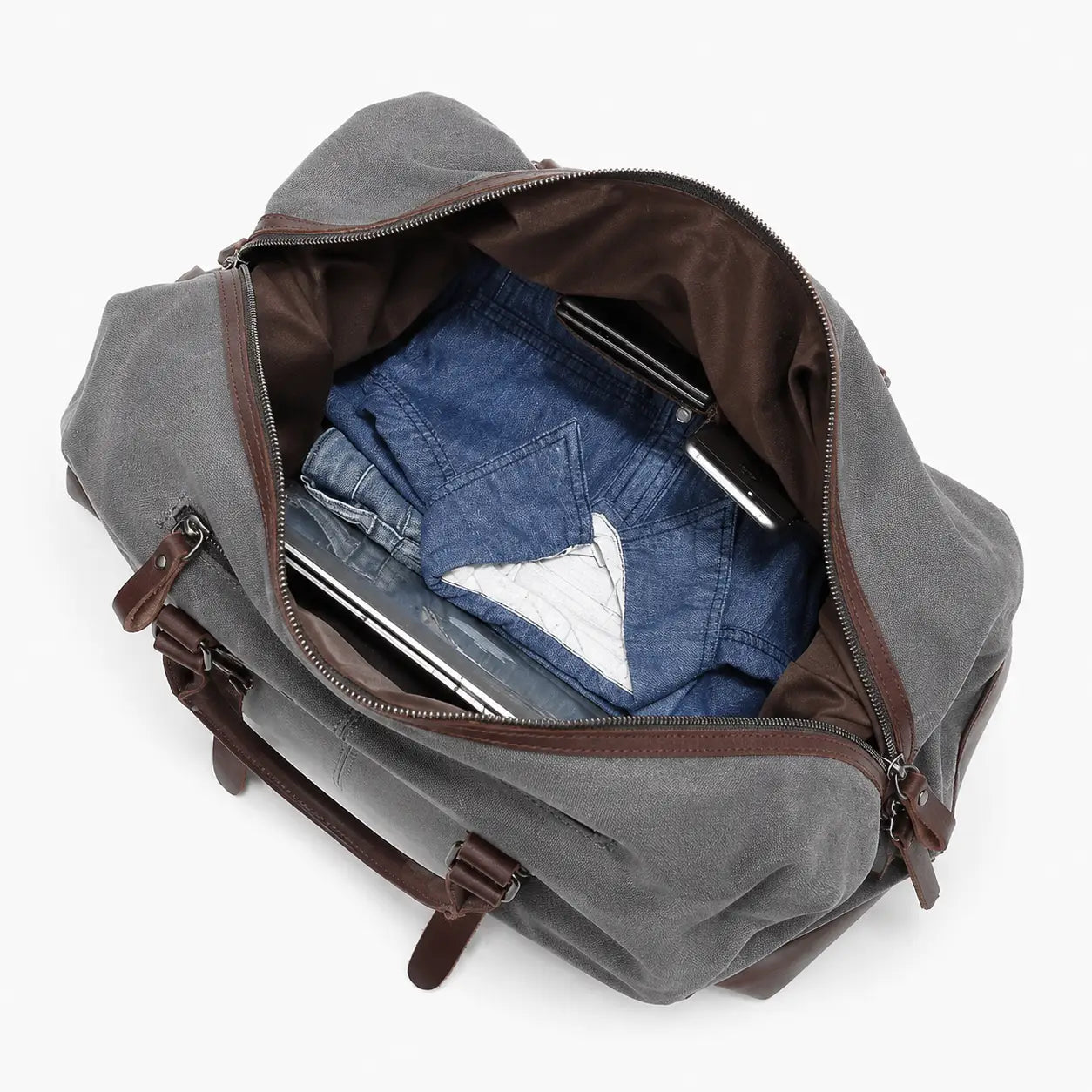 Men’s Canvas Duffle Bag – Multi-Pocket Weekend Travel Bag