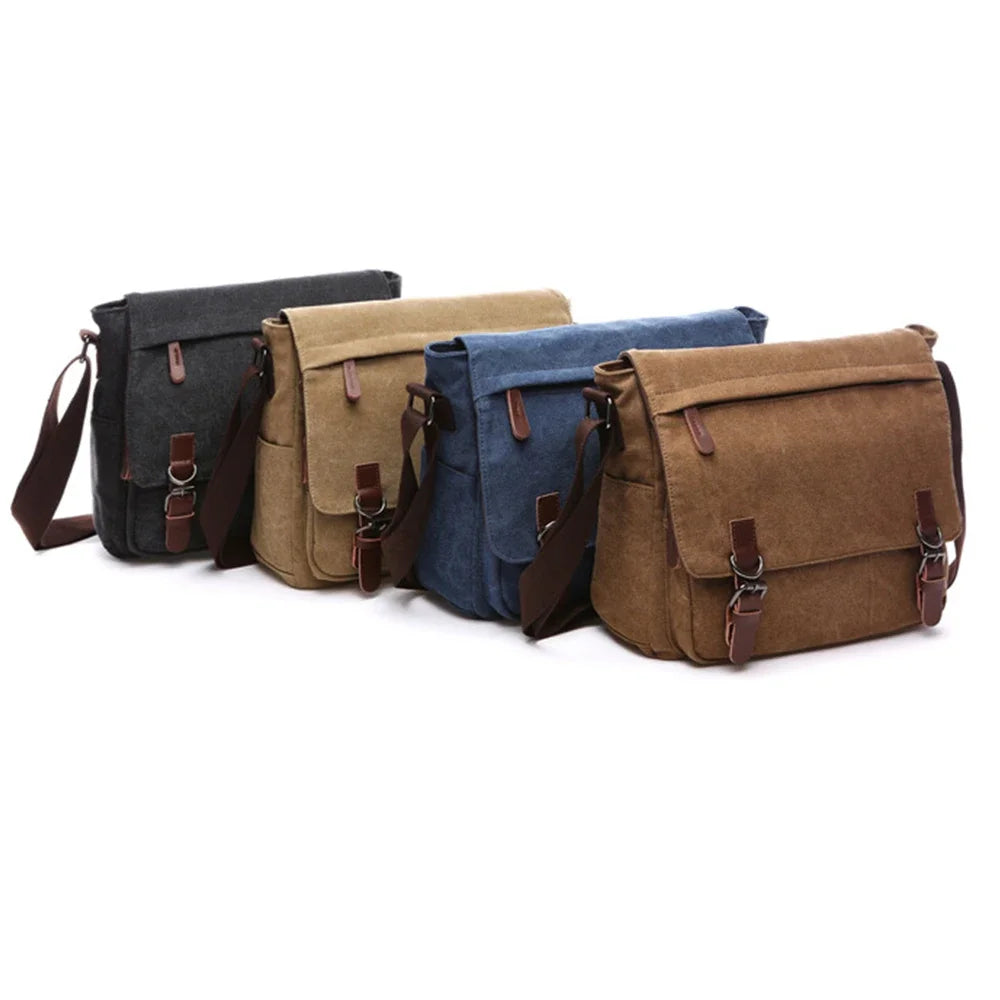 Men’s Canvas Messenger Bag – 15 Inch Laptop Work & Daily Carry Bag