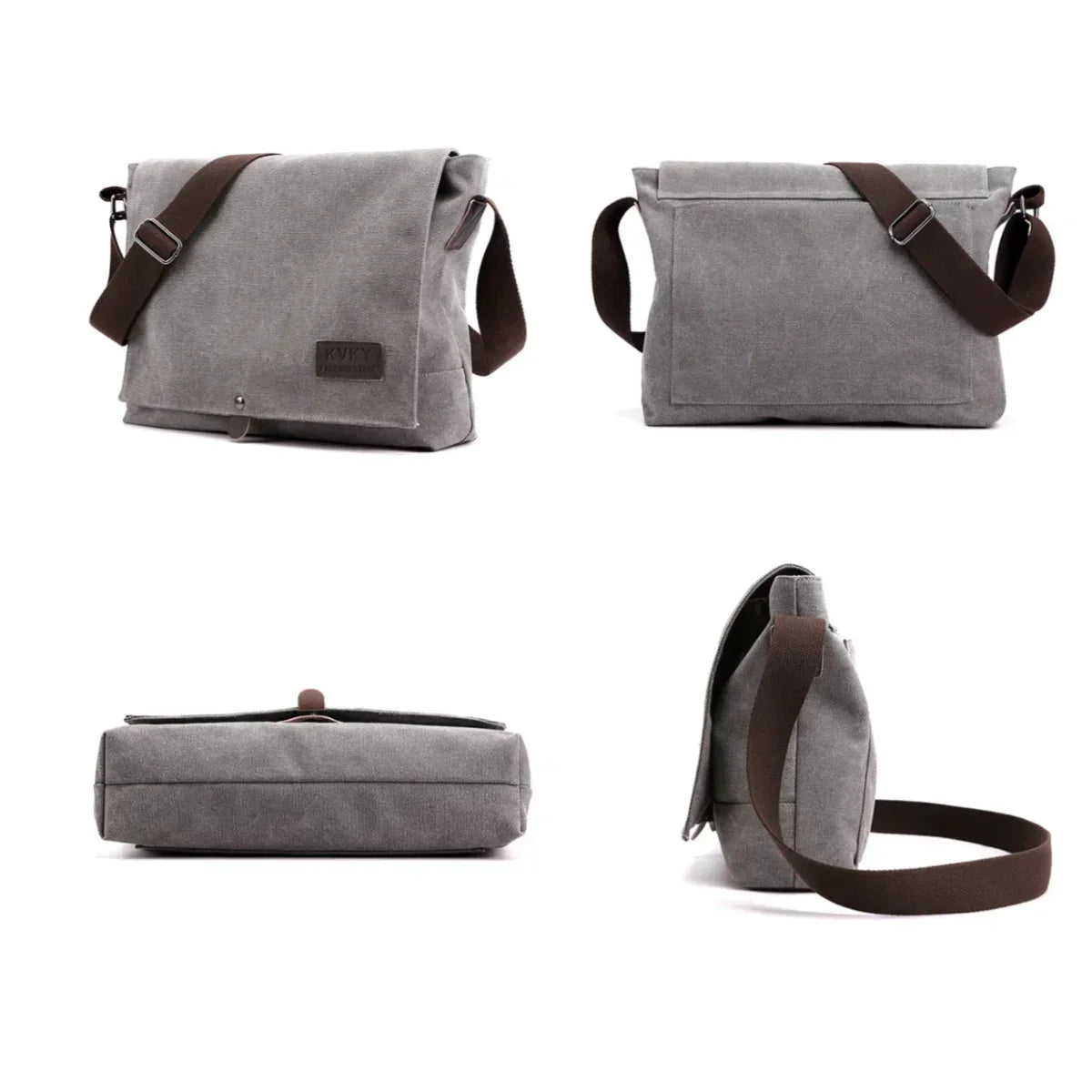 Men’s Canvas Messenger Bag – Flap Closure Everyday Carry