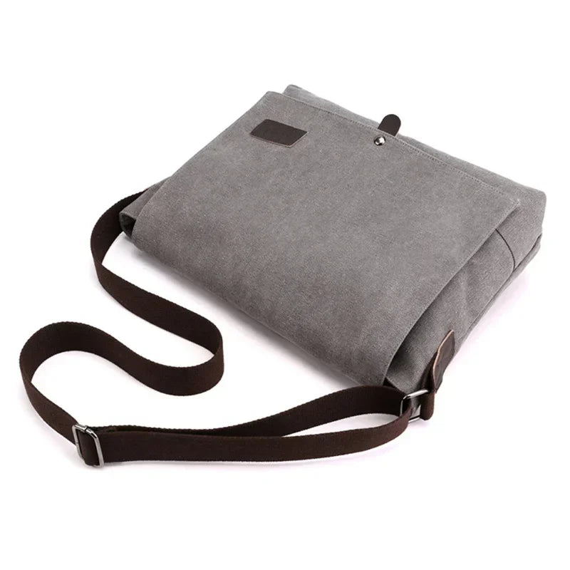 Men’s Canvas Messenger Bag – Flap Closure Everyday Carry