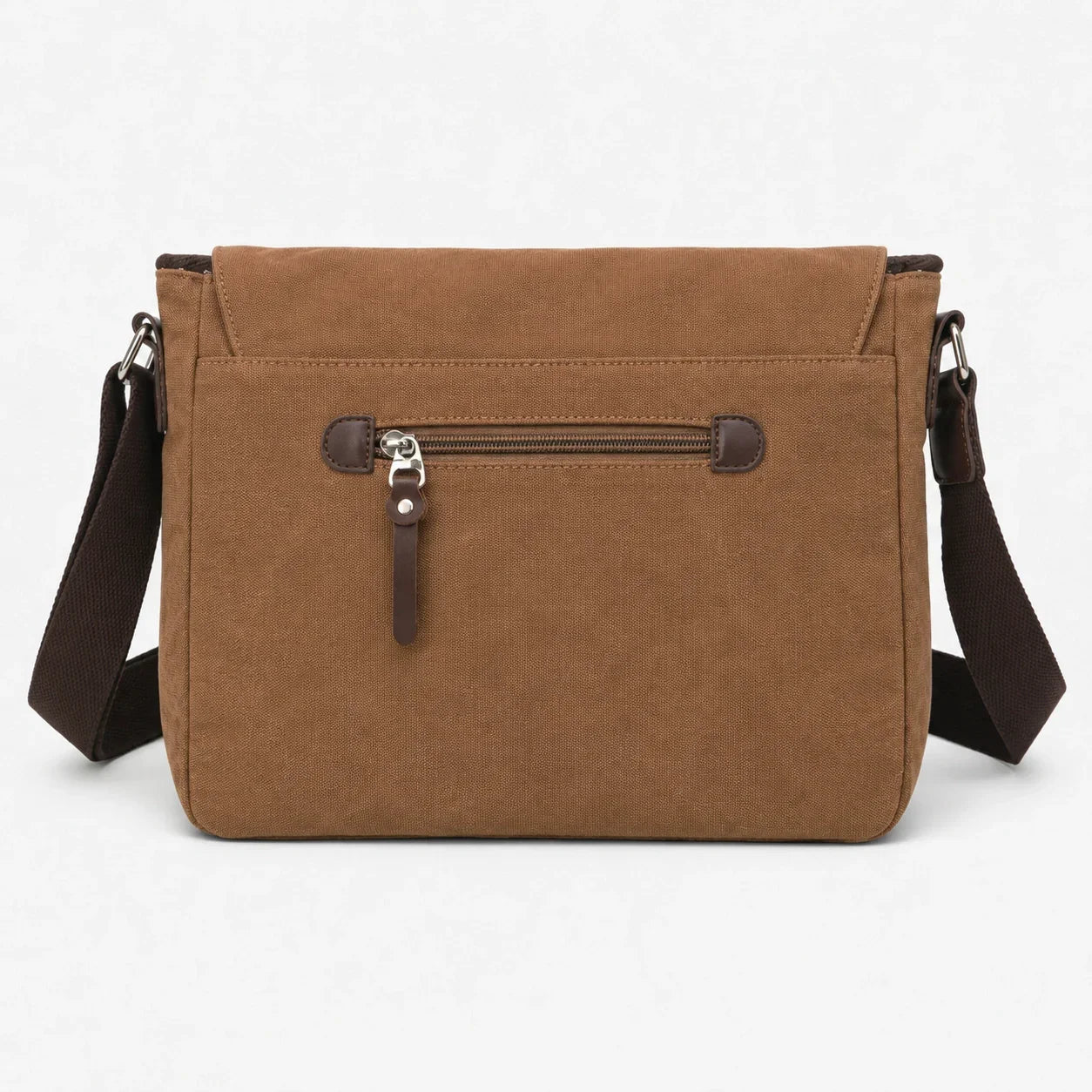 Men’s Canvas Messenger Bag – Flap Work Bag with Front Pockets