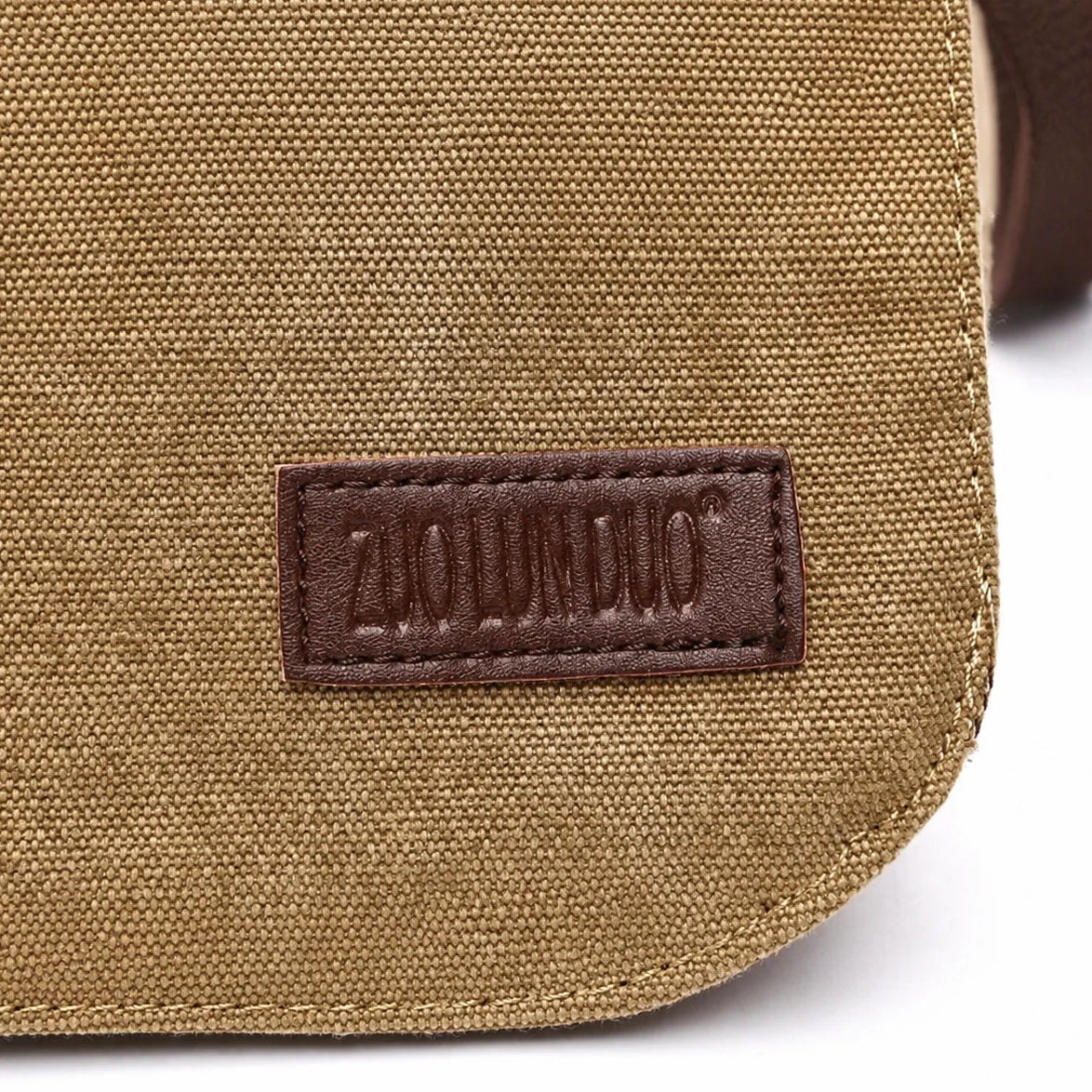 Men’s Canvas Messenger Bag - Large Buckle Flap Satchel