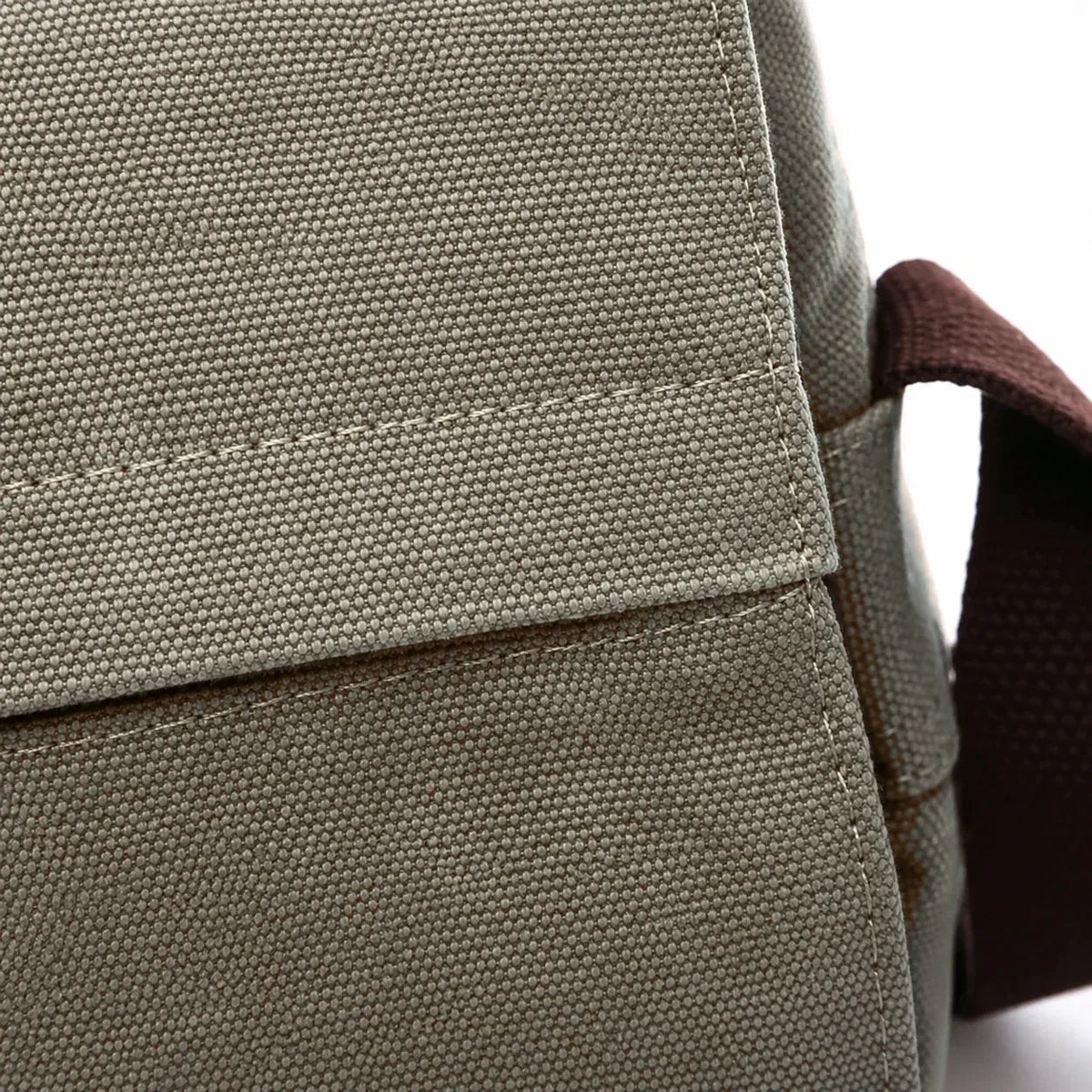 Men’s Canvas Messenger Bag - Large Buckle Flap Satchel