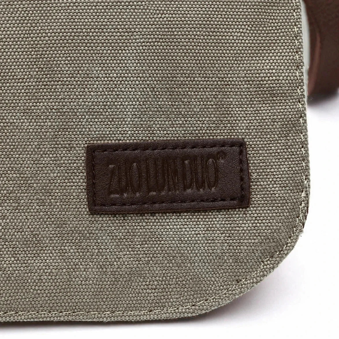 Men’s Canvas Messenger Bag - Large Buckle Flap Satchel