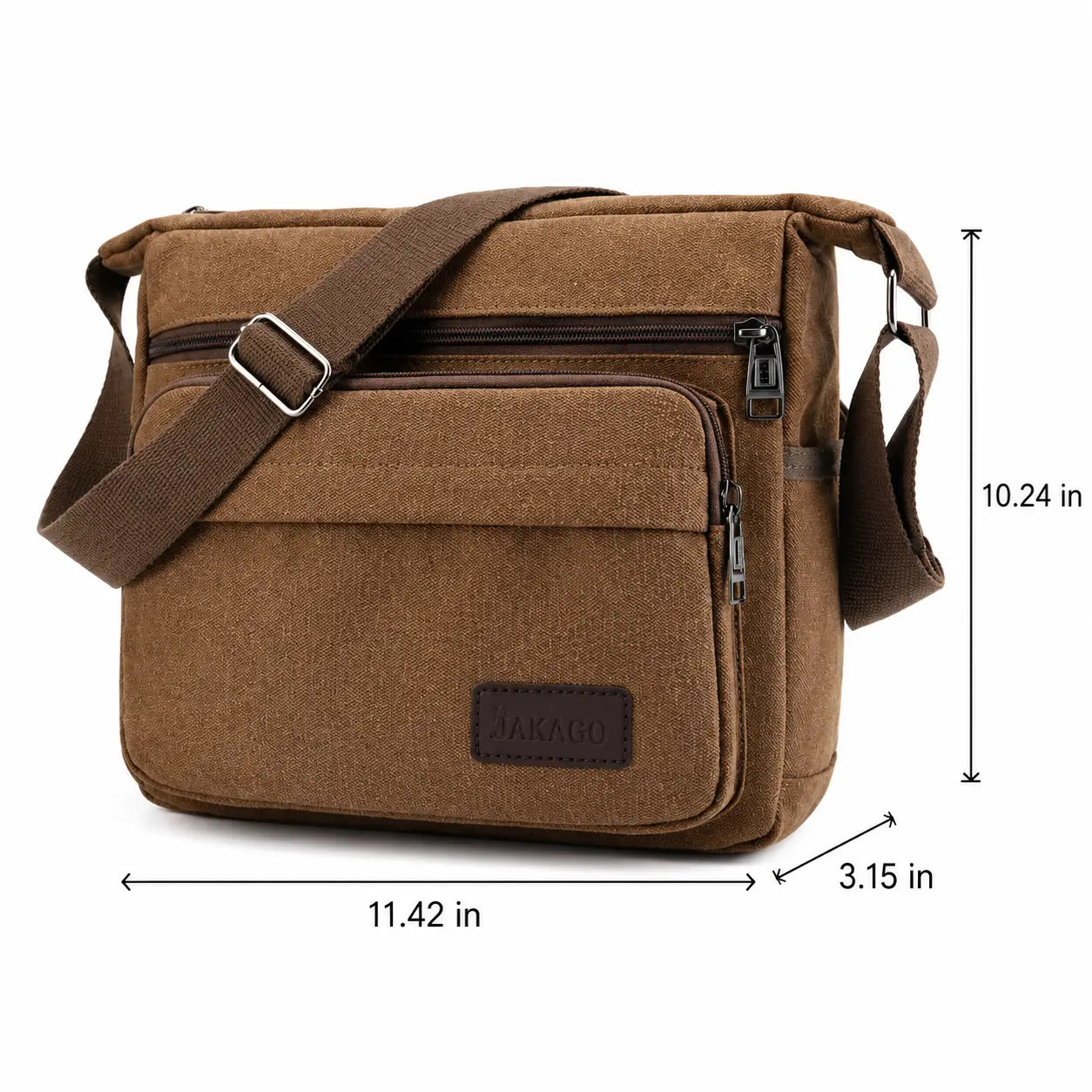 Men’s Canvas Messenger Bag - Multi-Pocket Crossbody Carry