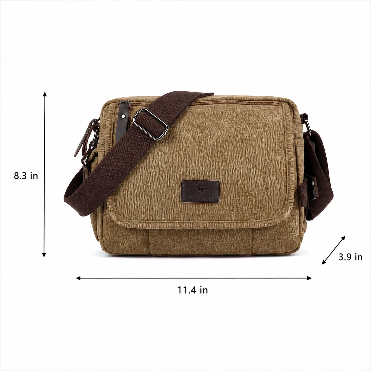 Men’s Canvas Messenger Bag - Multi-Pocket Satchel Bag