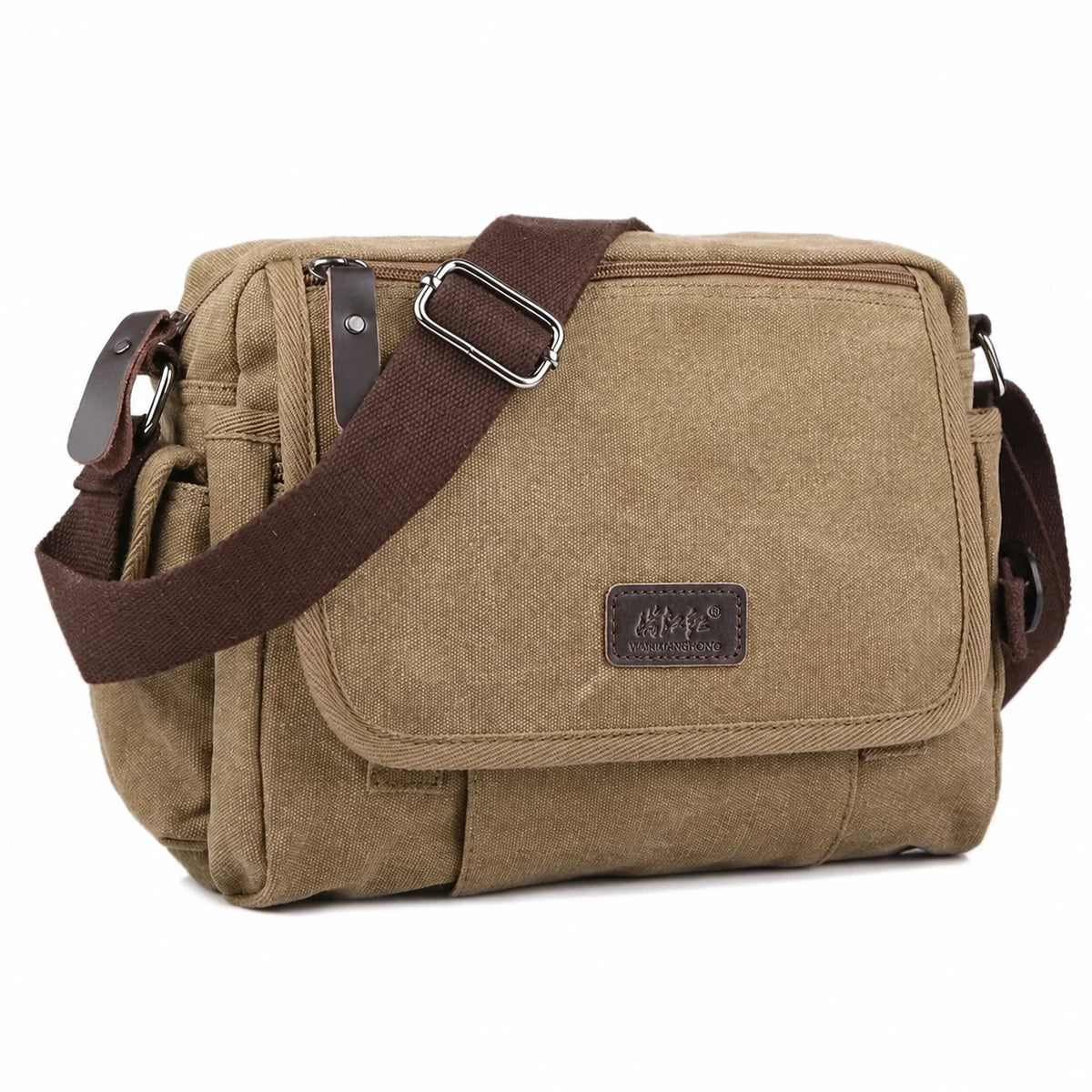 Men’s Canvas Messenger Bag - Multi-Pocket Satchel Bag