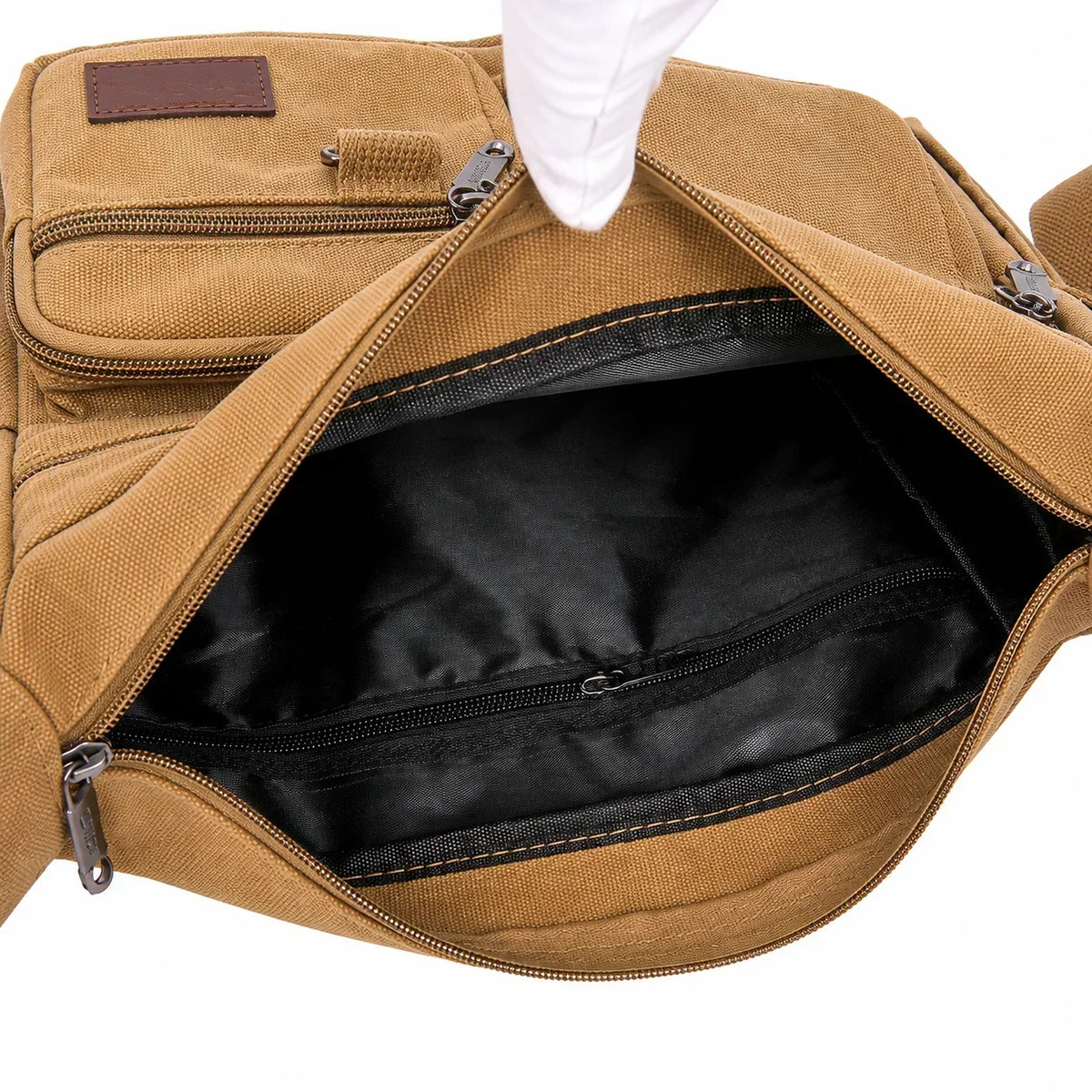 Men’s Canvas Messenger Bag - Multi-Pocket Shoulder Organizer