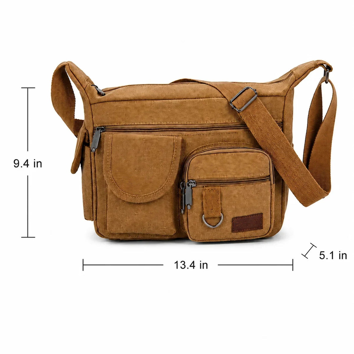 Men’s Canvas Messenger Bag - Multi-Pocket Shoulder Organizer
