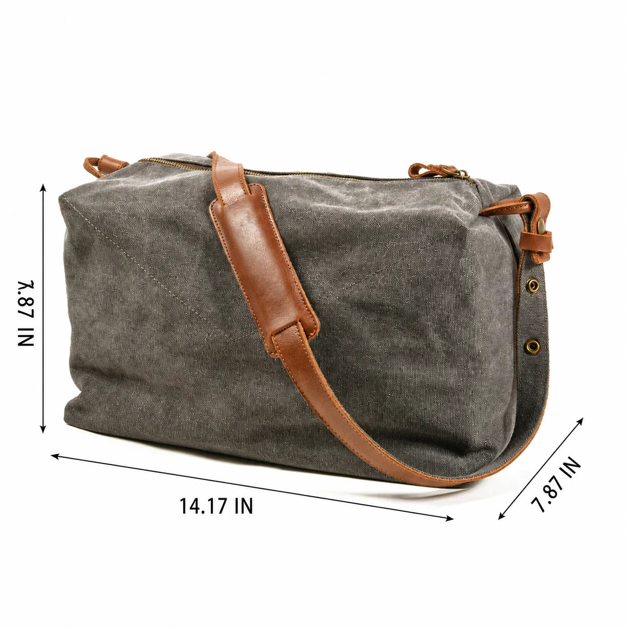Men’s Canvas Messenger Bag - Round Barrel Design