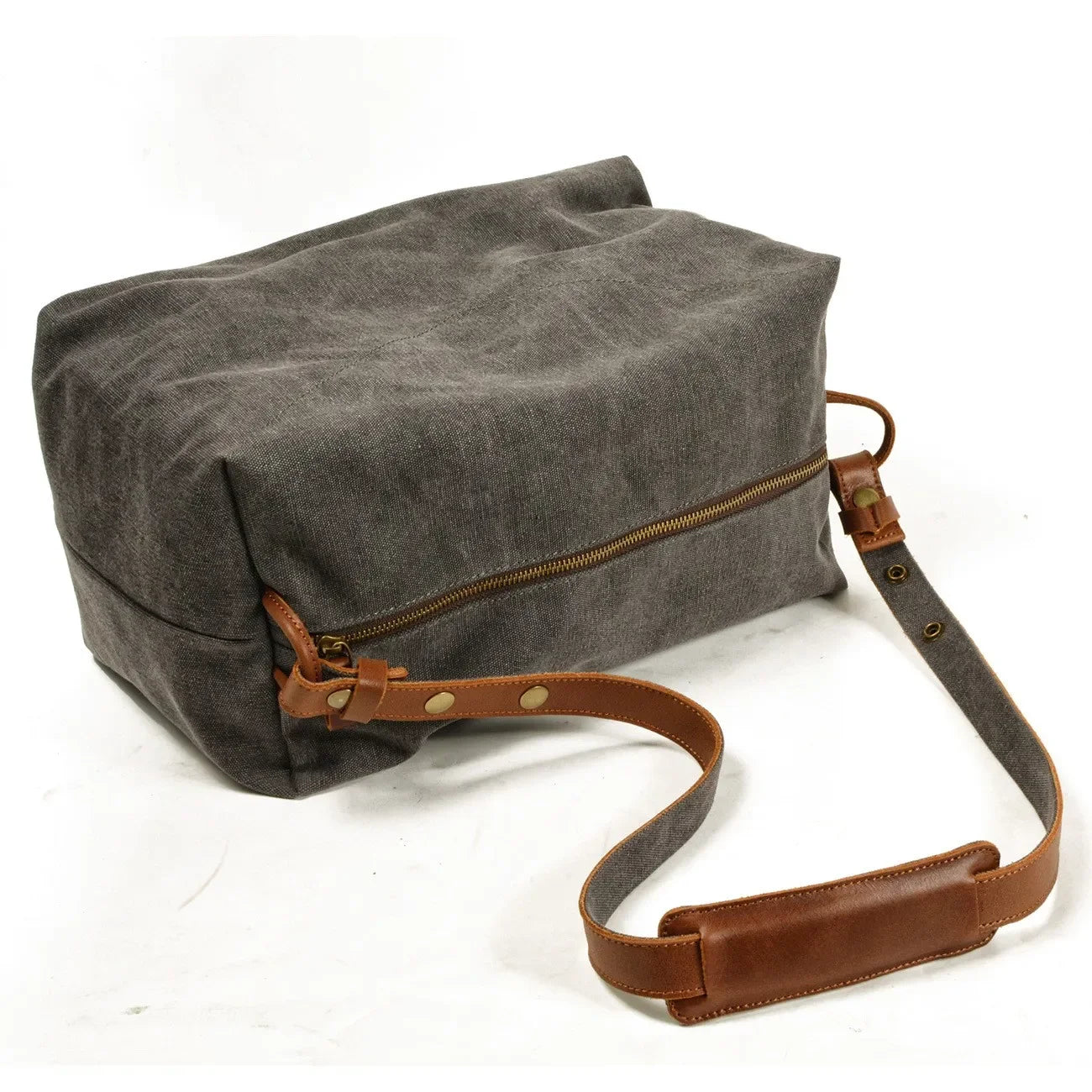 Men’s Canvas Messenger Bag - Round Barrel Design