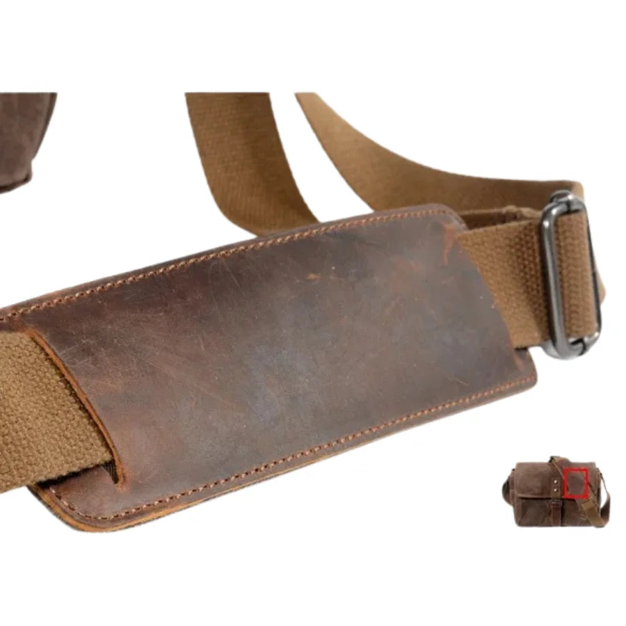 Men’s Canvas Messenger Bag – Vintage Everyday Shoulder Bag