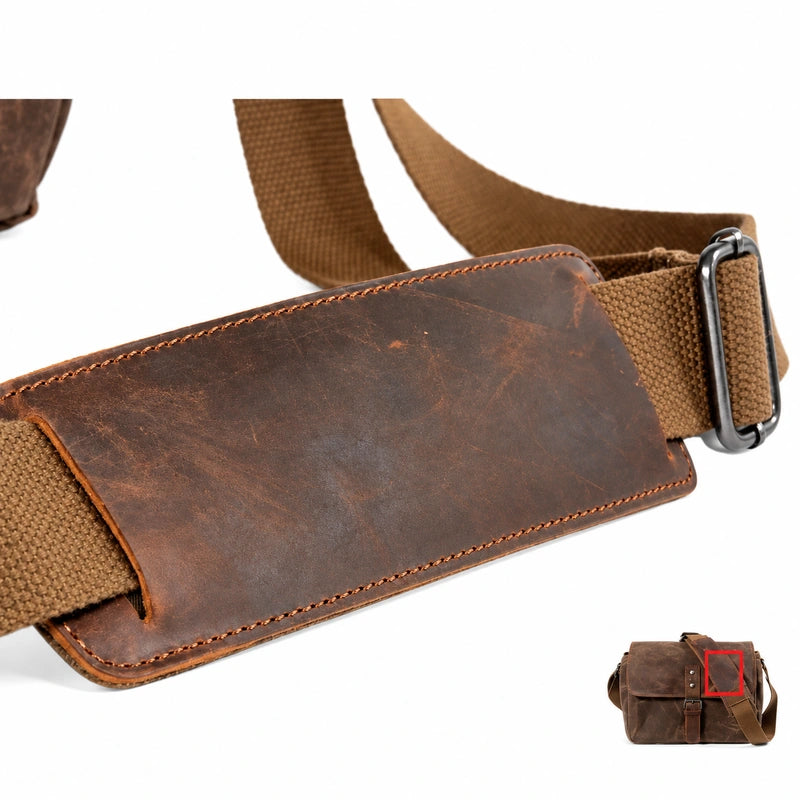 Men’s Small Canvas Messenger Bag - Vintage Everyday Shoulder Bag