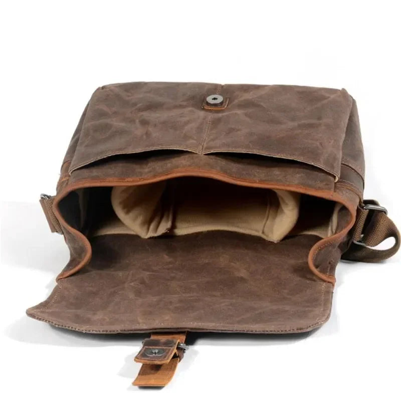 Men’s Canvas Messenger Bag – Vintage Everyday Shoulder Bag
