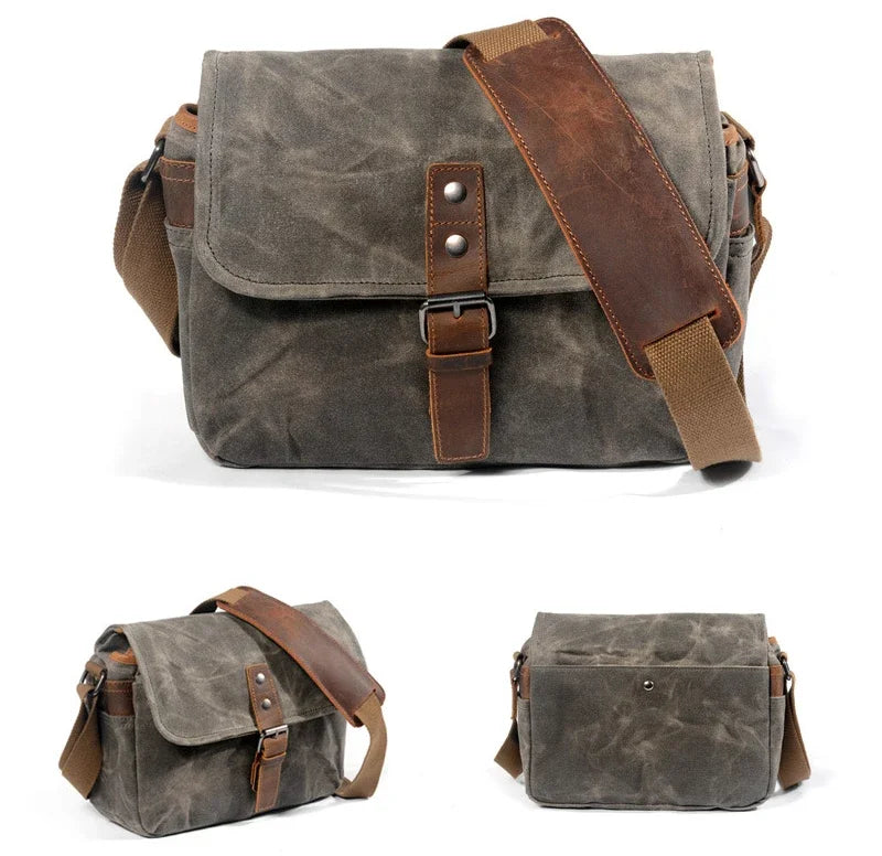 Men’s Canvas Messenger Bag – Vintage Everyday Shoulder Bag