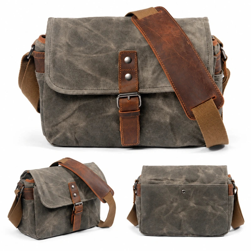 Men’s Small Canvas Messenger Bag - Vintage Everyday Shoulder Bag
