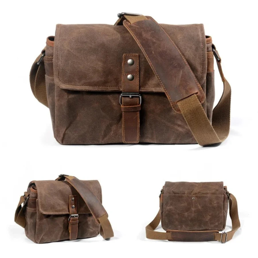 Men’s Canvas Messenger Bag – Vintage Everyday Shoulder Bag