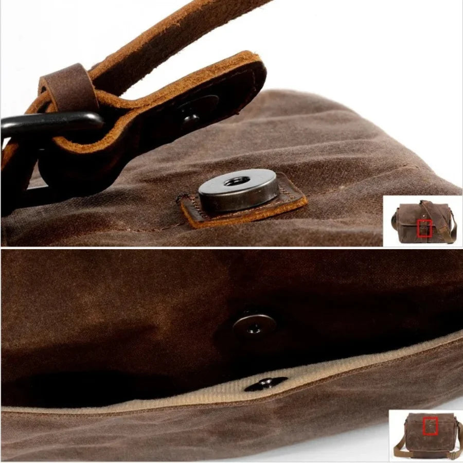 Men’s Canvas Messenger Bag – Vintage Everyday Shoulder Bag